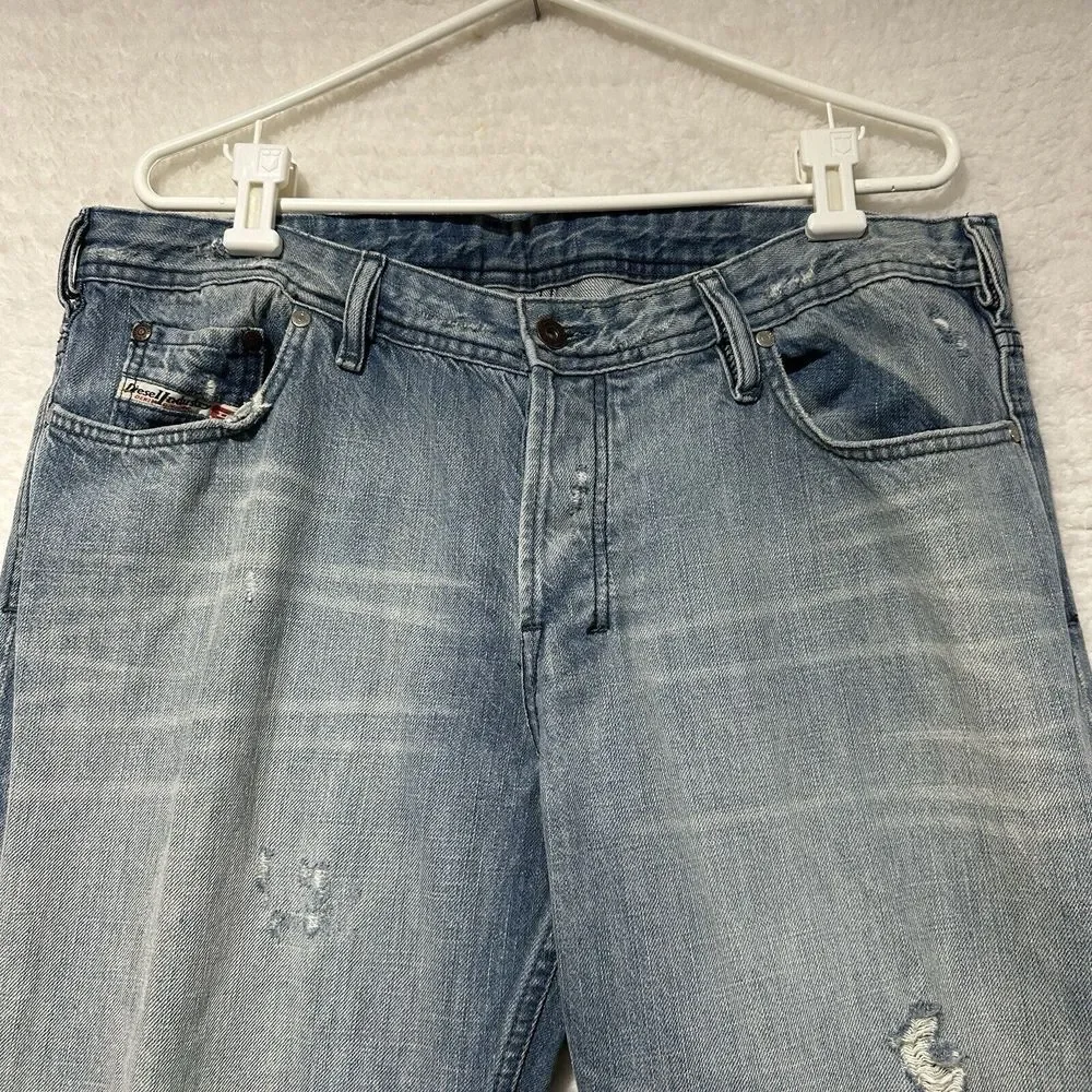 Diesel Industries Zathan VTG Men's Light Wash Button Fly Jeans Actual Size 38X31